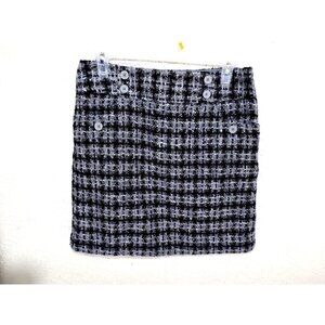 Ann Taylor Loft 4 gray/black plaid skirt